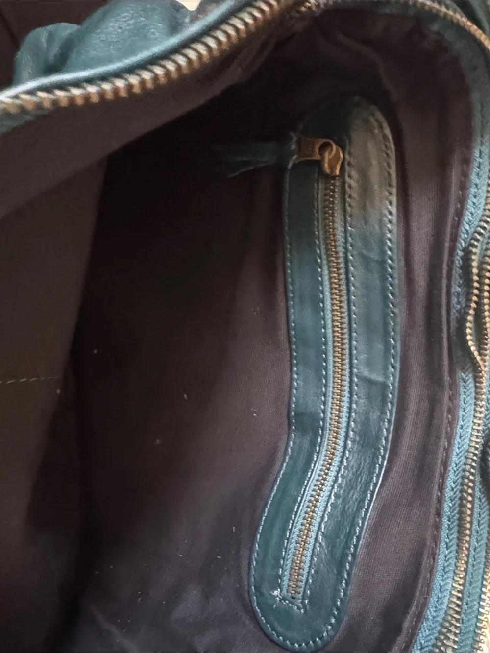 Leather Crossbody Bag in Teal with Adjustable Strap